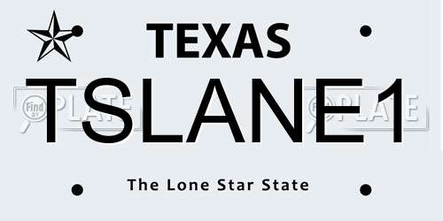 TSLANE1 Texas License Plate