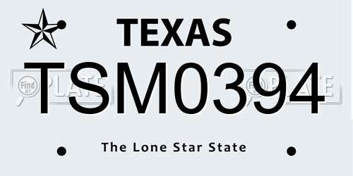 TSM0394 Texas License Plate