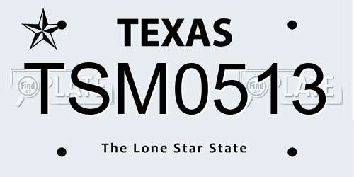 TSM0513 Texas License Plate