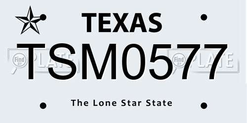 TSM0577 Texas License Plate