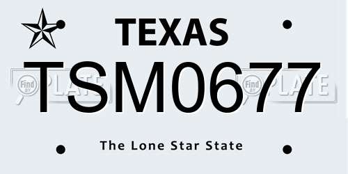 TSM0677 Texas License Plate