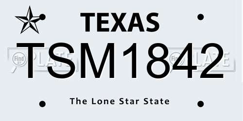 TSM1842 Texas License Plate