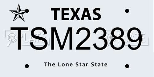 TSM2389 Texas License Plate