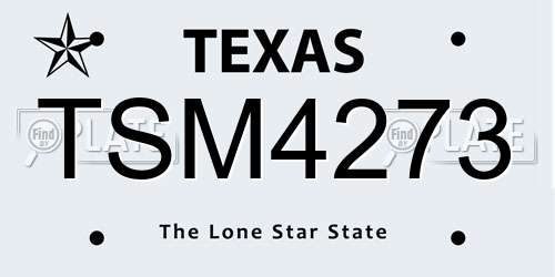 TSM4273 Texas License Plate