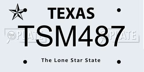 TSM487 Texas License Plate