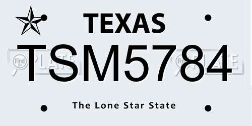 TSM5784 Texas License Plate