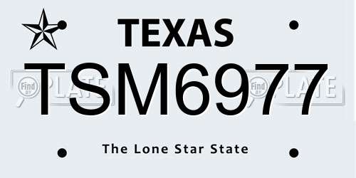 TSM6977 Texas License Plate