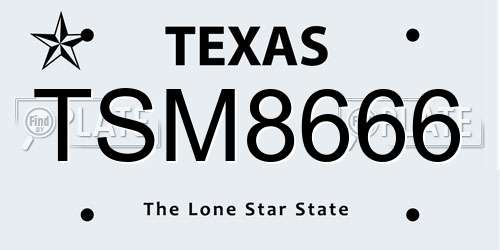 TSM8666 Texas License Plate