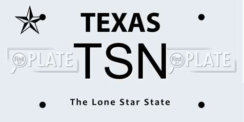 TSN Texas License Plate