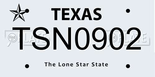 TSN0902 Texas License Plate