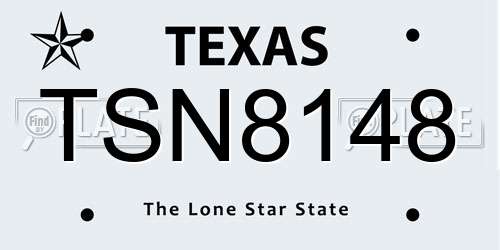 TSN8148 Texas License Plate