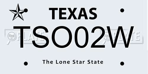 TSO02W Texas License Plate