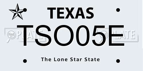 TSO05E Texas License Plate
