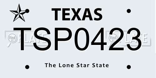 TSP0423 Texas License Plate