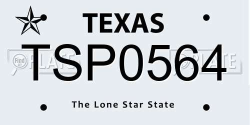 TSP0564 Texas License Plate