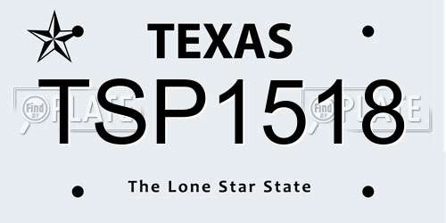 TSP1518 Texas License Plate