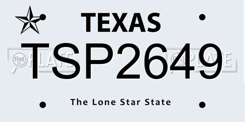 TSP2649 Texas License Plate