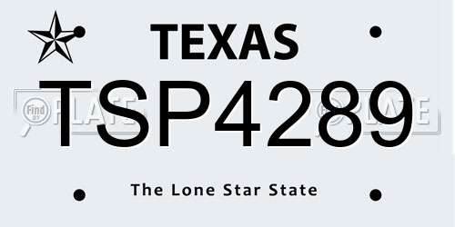 TSP4289 Texas License Plate