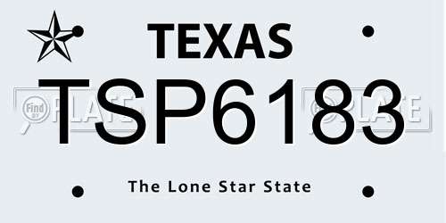 TSP6183 Texas License Plate