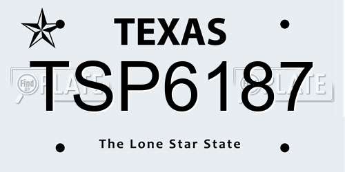 TSP6187 Texas License Plate