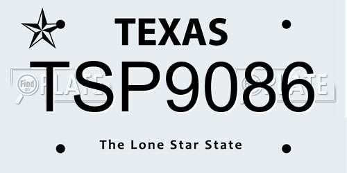 TSP9086 Texas License Plate