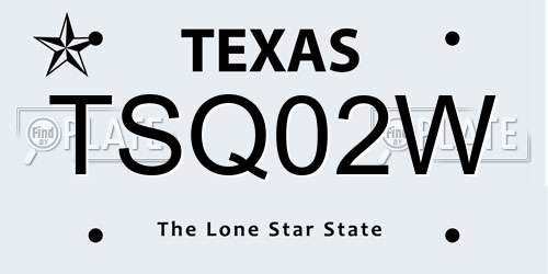 TSQ02W Texas License Plate