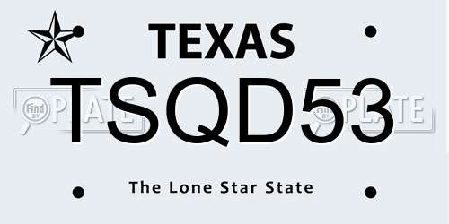 TSQD53 Texas License Plate