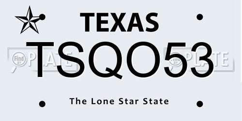 TSQO53 Texas License Plate