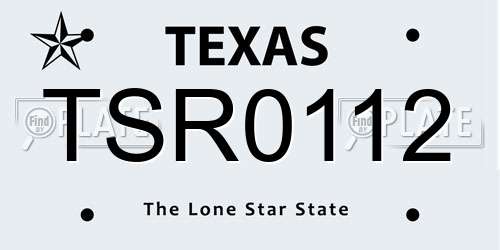 TSR0112 Texas License Plate