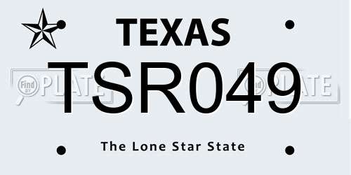 TSR049 Texas License Plate