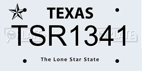 TSR1341 Texas License Plate