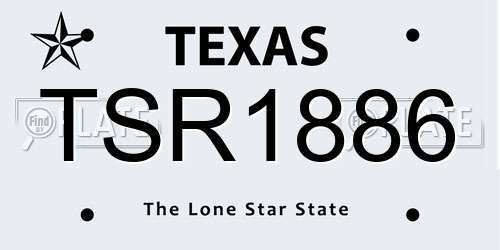 TSR1886 Texas License Plate