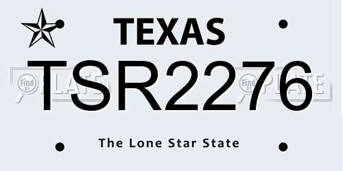 TSR2276 Texas License Plate