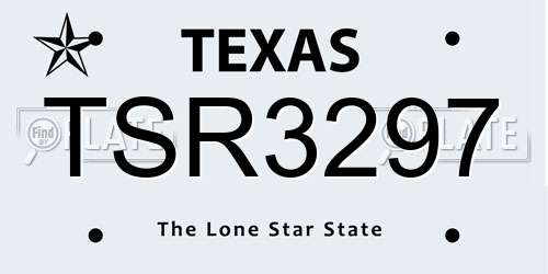 TSR3297 Texas License Plate