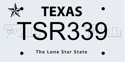 TSR339 Texas License Plate