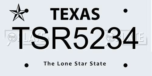 TSR5234 Texas License Plate