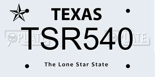 TSR540 Texas License Plate