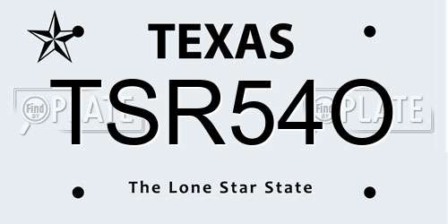 TSR54O Texas License Plate