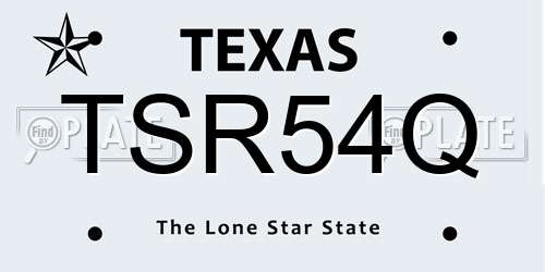 TSR54Q Texas License Plate