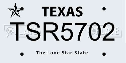 TSR5702 Texas License Plate
