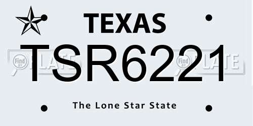TSR6221 Texas License Plate
