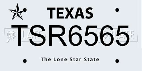 TSR6565 Texas License Plate