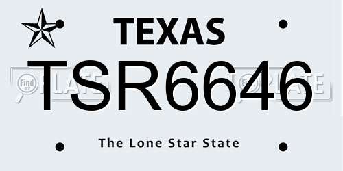 TSR6646 Texas License Plate