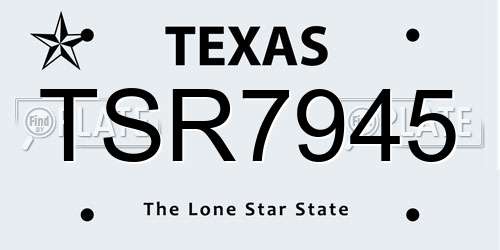 TSR7945 Texas License Plate