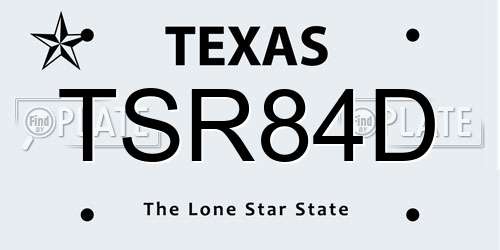 TSR84D Texas License Plate
