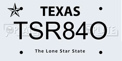 TSR84O Texas License Plate