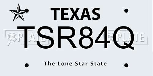 TSR84Q Texas License Plate