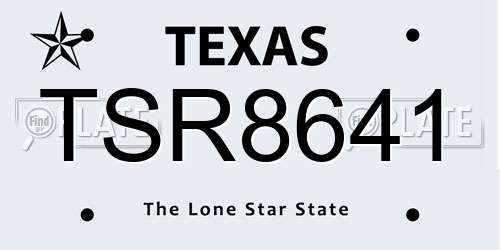 TSR8641 Texas License Plate