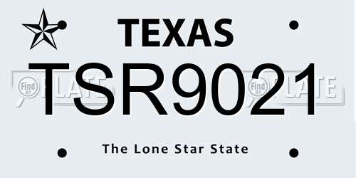 TSR9021 Texas License Plate
