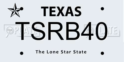 TSRB40 Texas License Plate